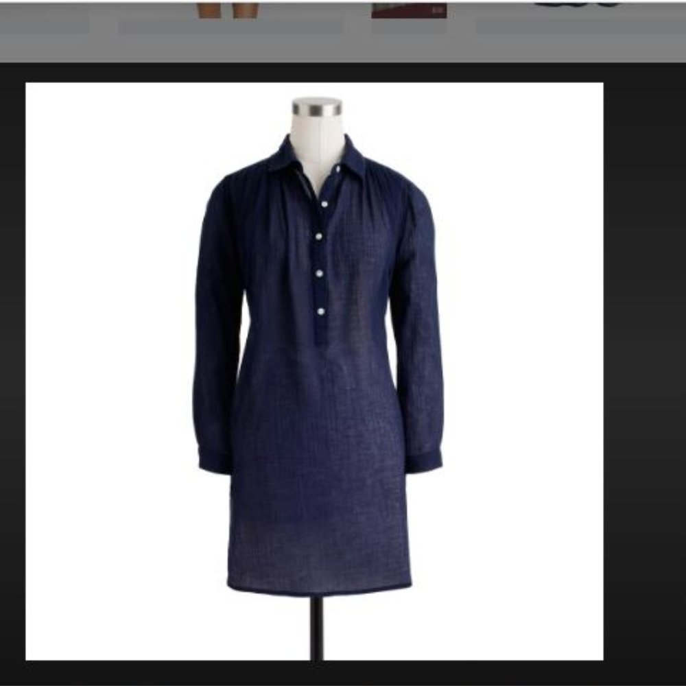 J. CREW NAVY BLUE WHISPER GAUZE BEACH TUNIC SIZE SMALL